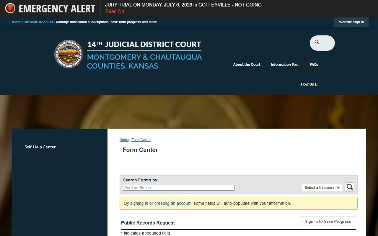 Montgomery County Clerk of the District Court public records request form
