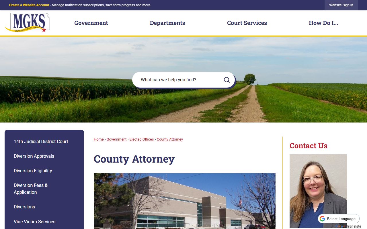 Montgomery County criminal court records County Attorney page