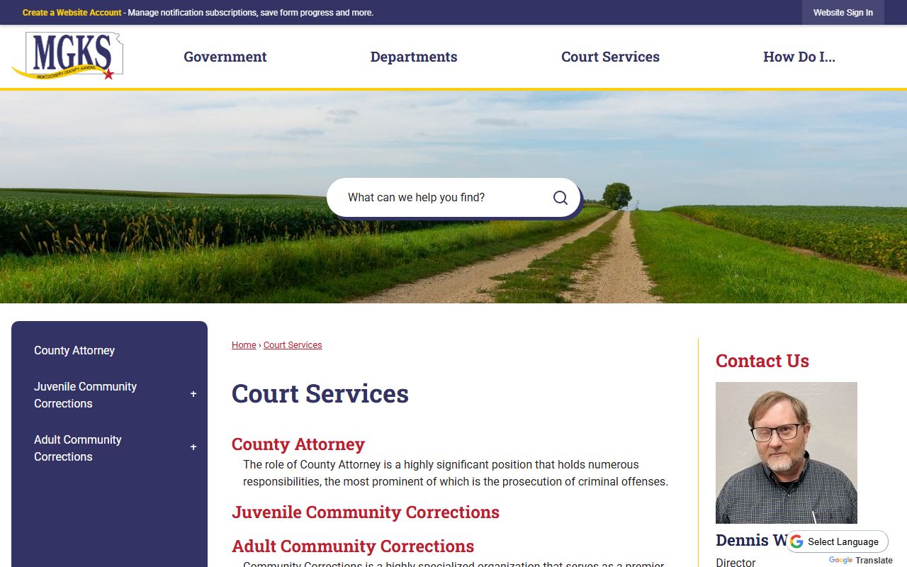 Montgomery County District Court Court Services records context