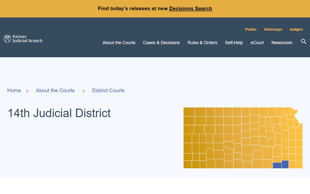 Montgomery County District Court Kansas Judicial Branch 14th Judicial District