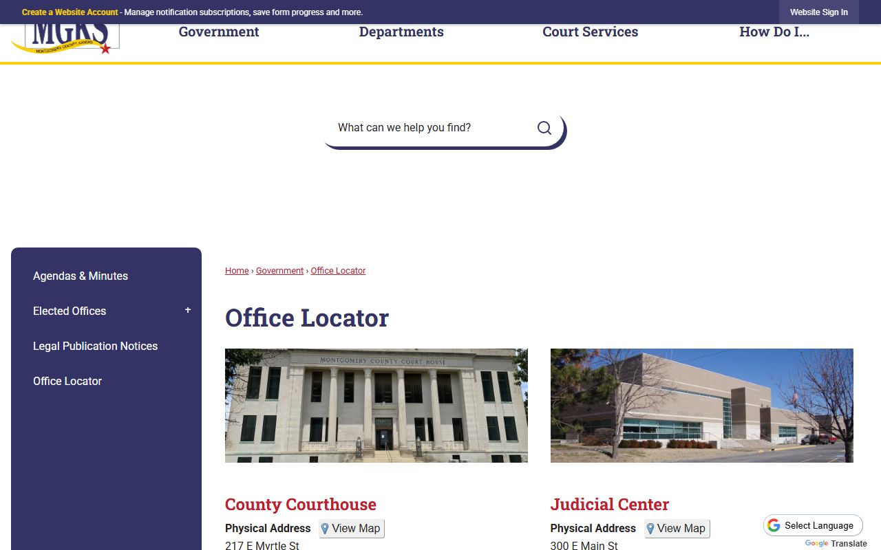 Montgomery County court records office locator