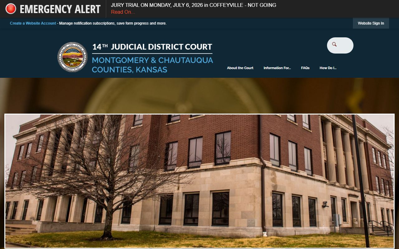 Montgomery County court records on the 14th Judicial District homepage