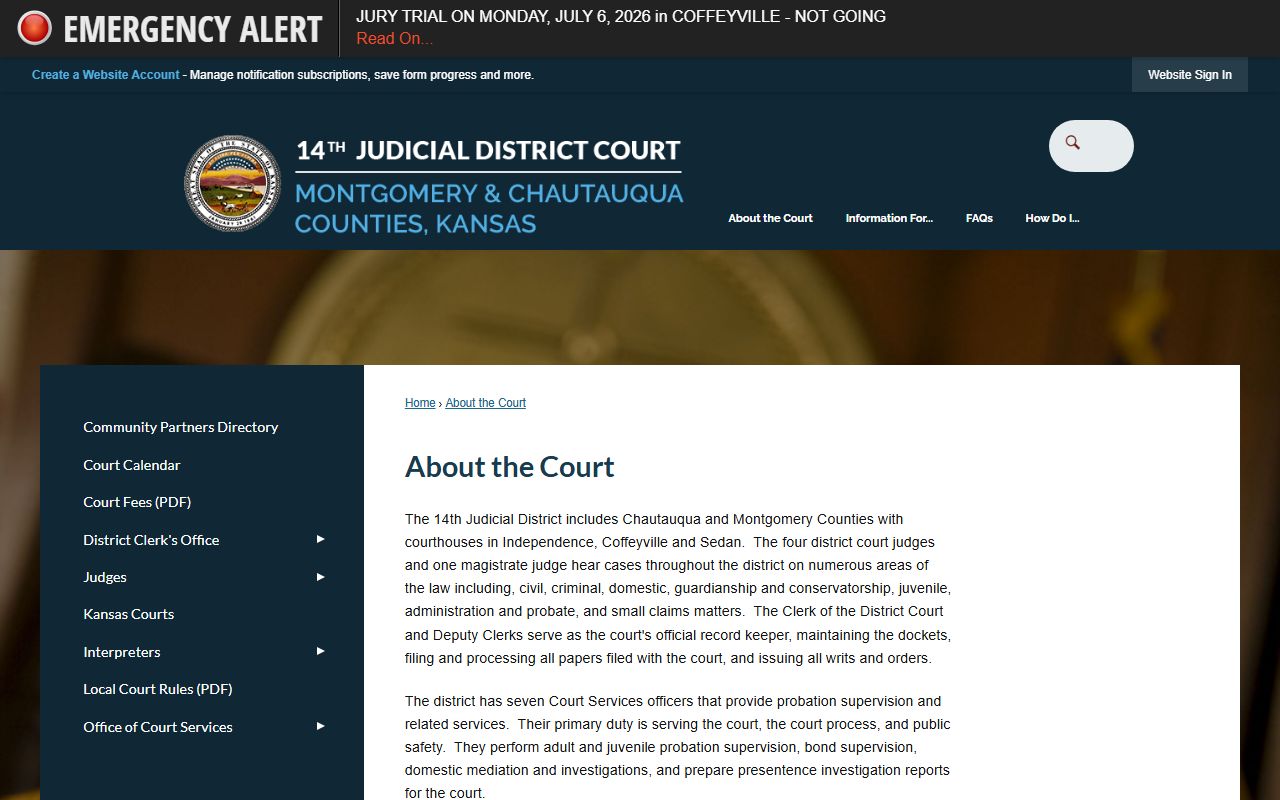 Montgomery County District Court 14th Judicial District case types
