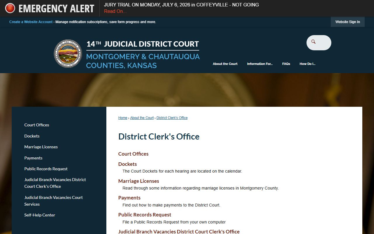 Montgomery County court records District Clerk office contacts