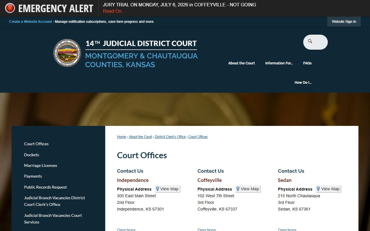 Montgomery County court docket office locations