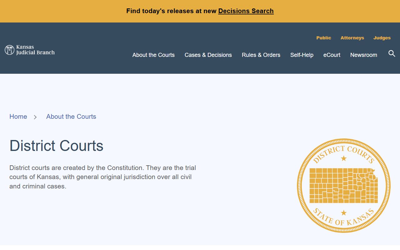 Montgomery County District Court records in Kansas trial courts