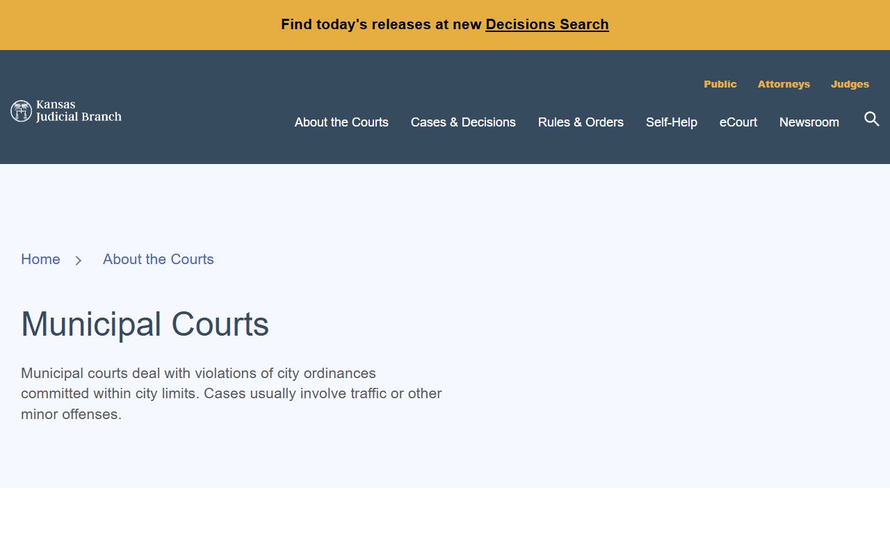 Montgomery County municipal court records in Kansas